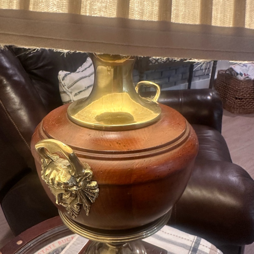 Vintage Frederick Cooper Art Deco Urn Table Lamp with Goddess Face